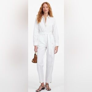 Madewell Utility Coverall Straight Leg Jumpsuit in White Size M NWOT